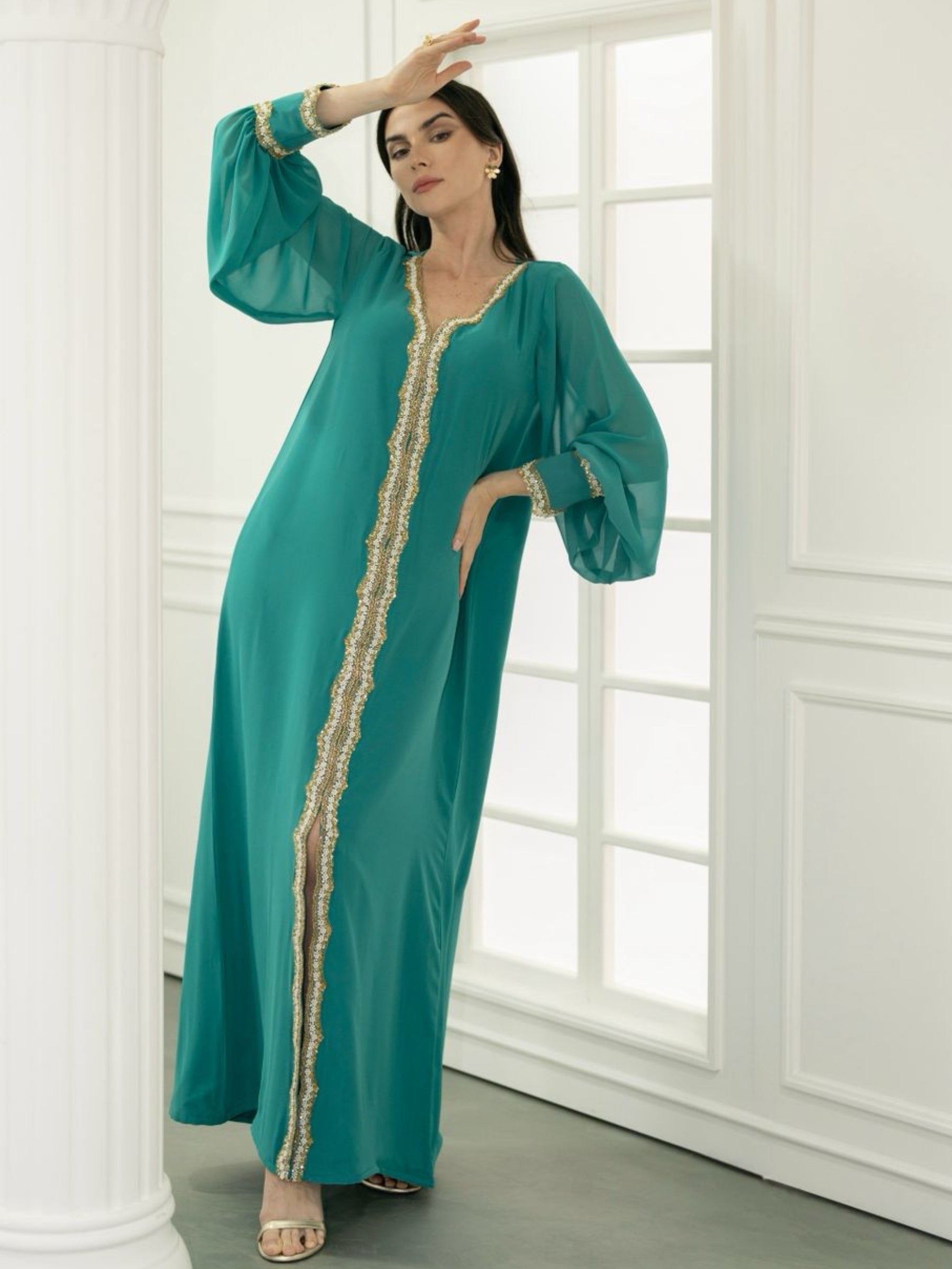 NEYRUZ EMERALD GREEN KAFTAN