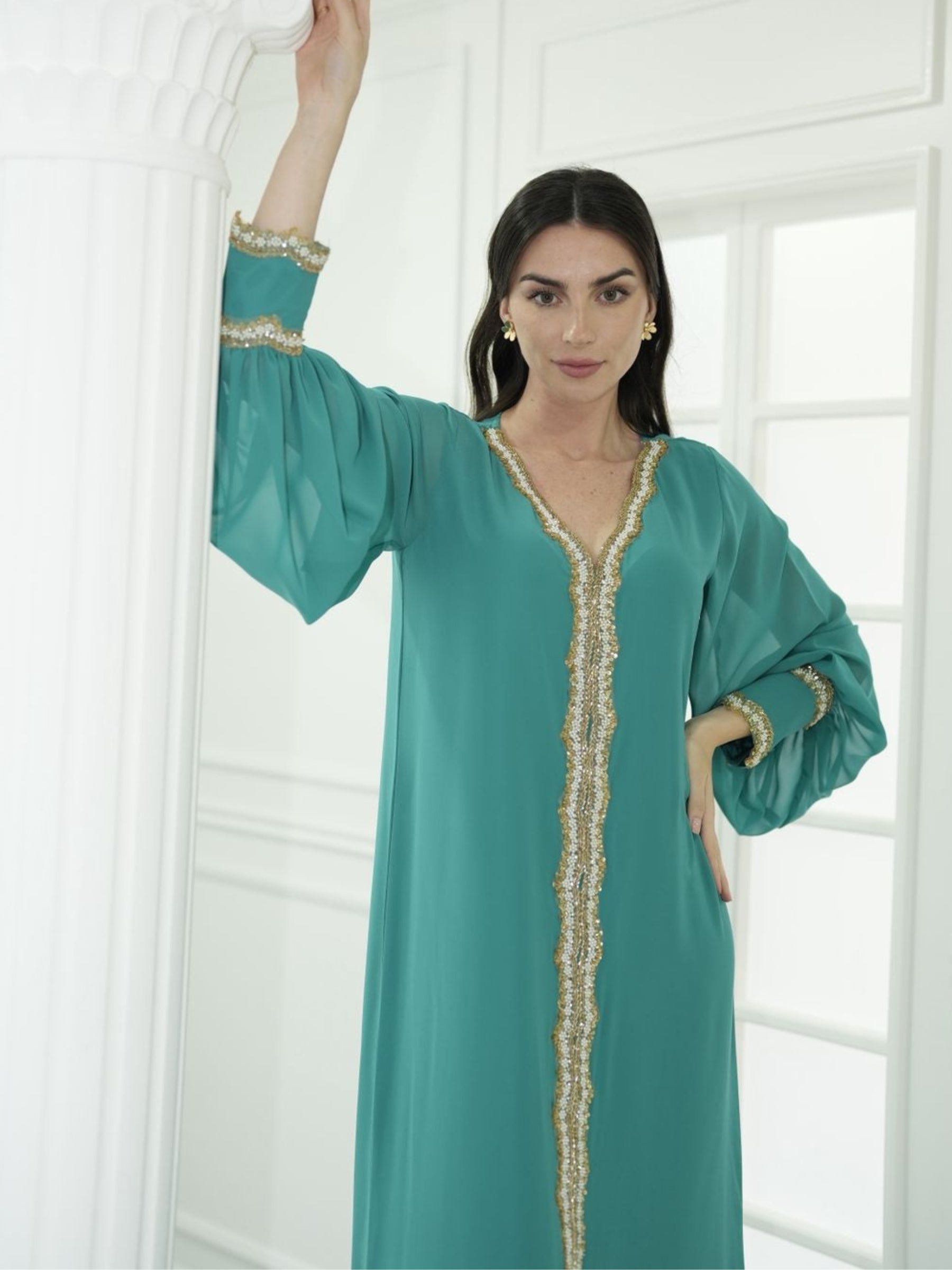 NEYRUZ EMERALD GREEN KAFTAN