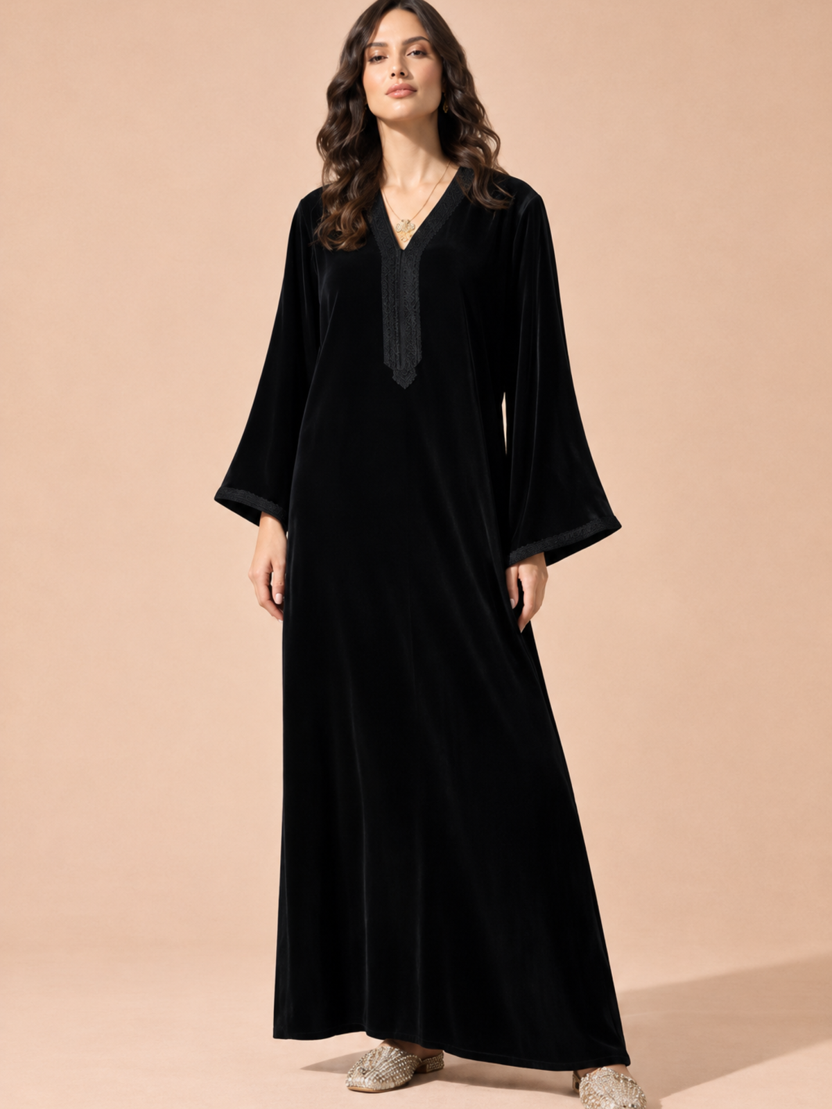 SANAA VELVET BLACK KAFTAN