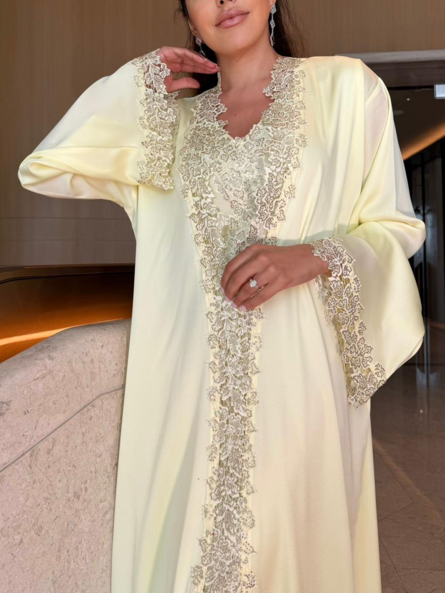 HAJAR BUTTER YELLOW ABAYA