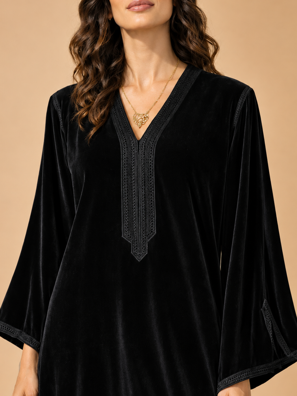 SANAA VELVET BLACK KAFTAN