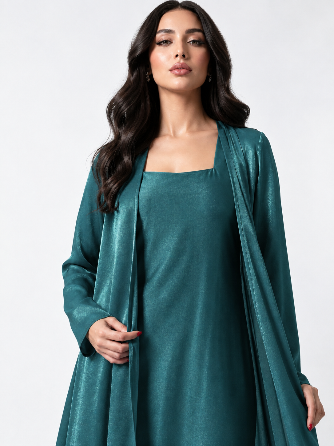 GIGI ORGANZA TEAL GREEN ABAYA
