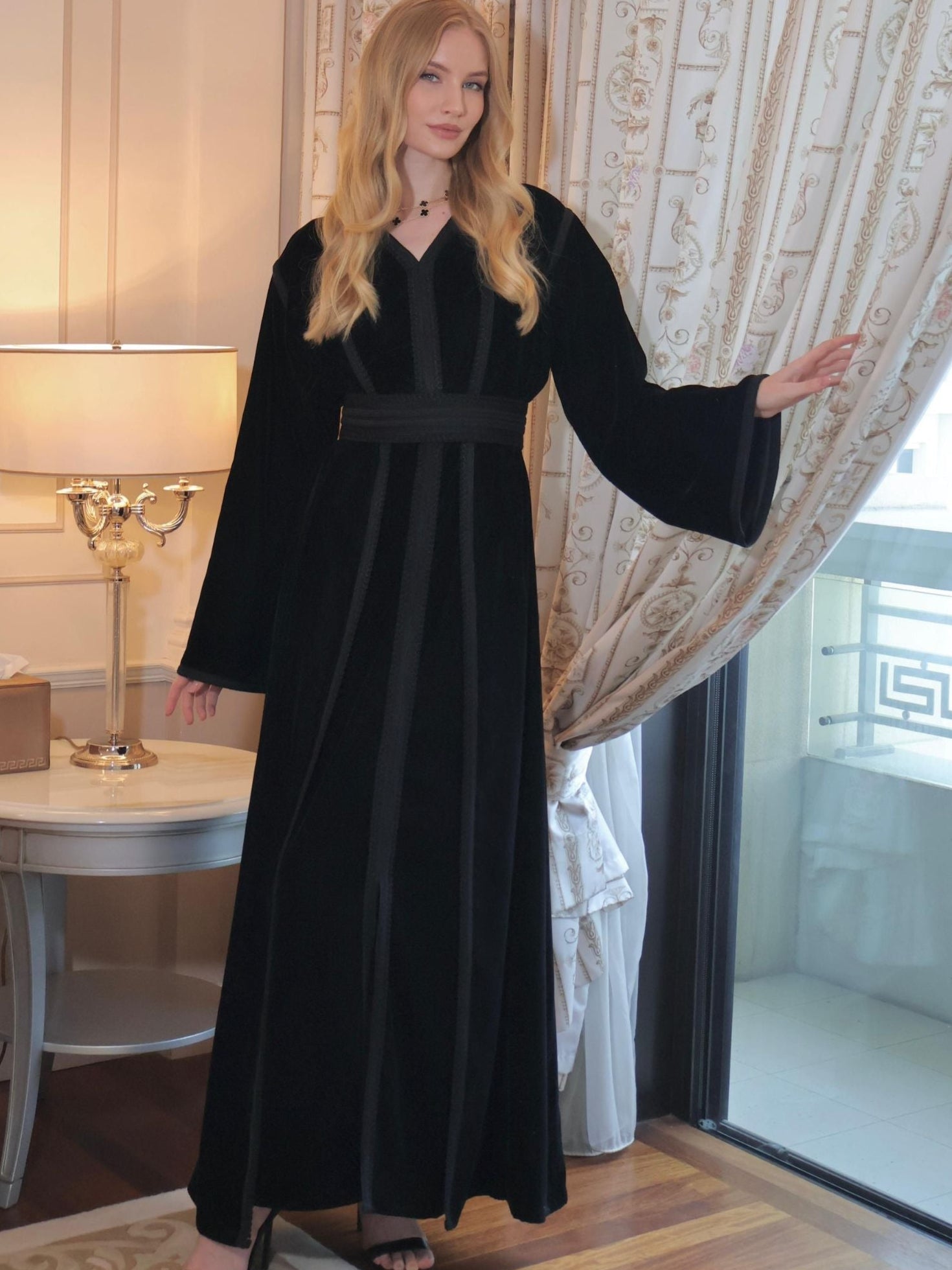 Woman in a black dress