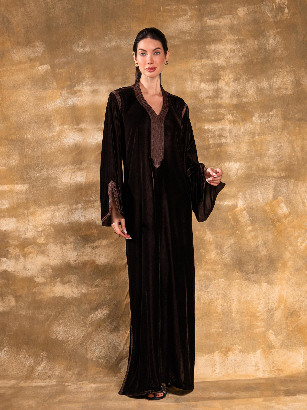SANAA VELVET RICH BROWN KAFTAN