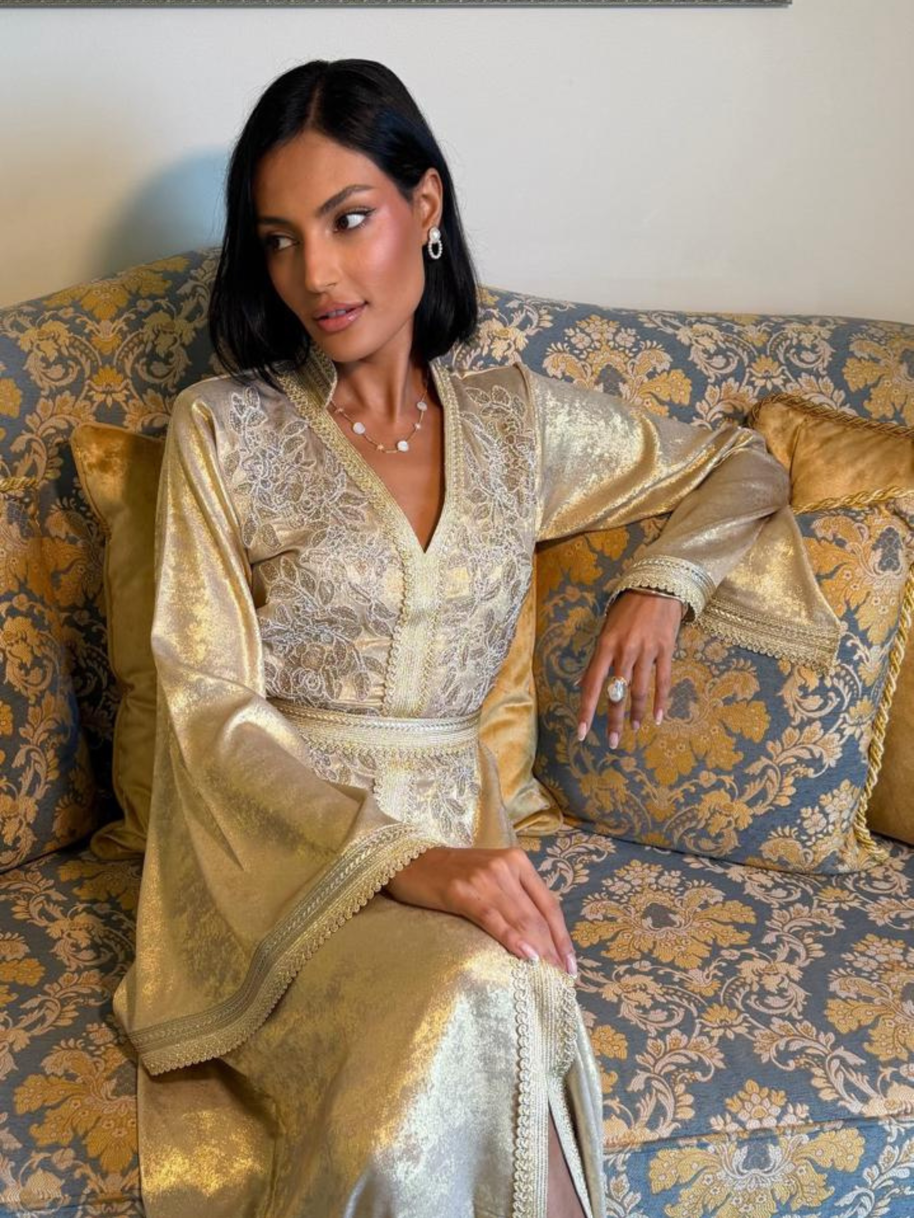 RISHA GOLD EMBROIDERED KAFTAN