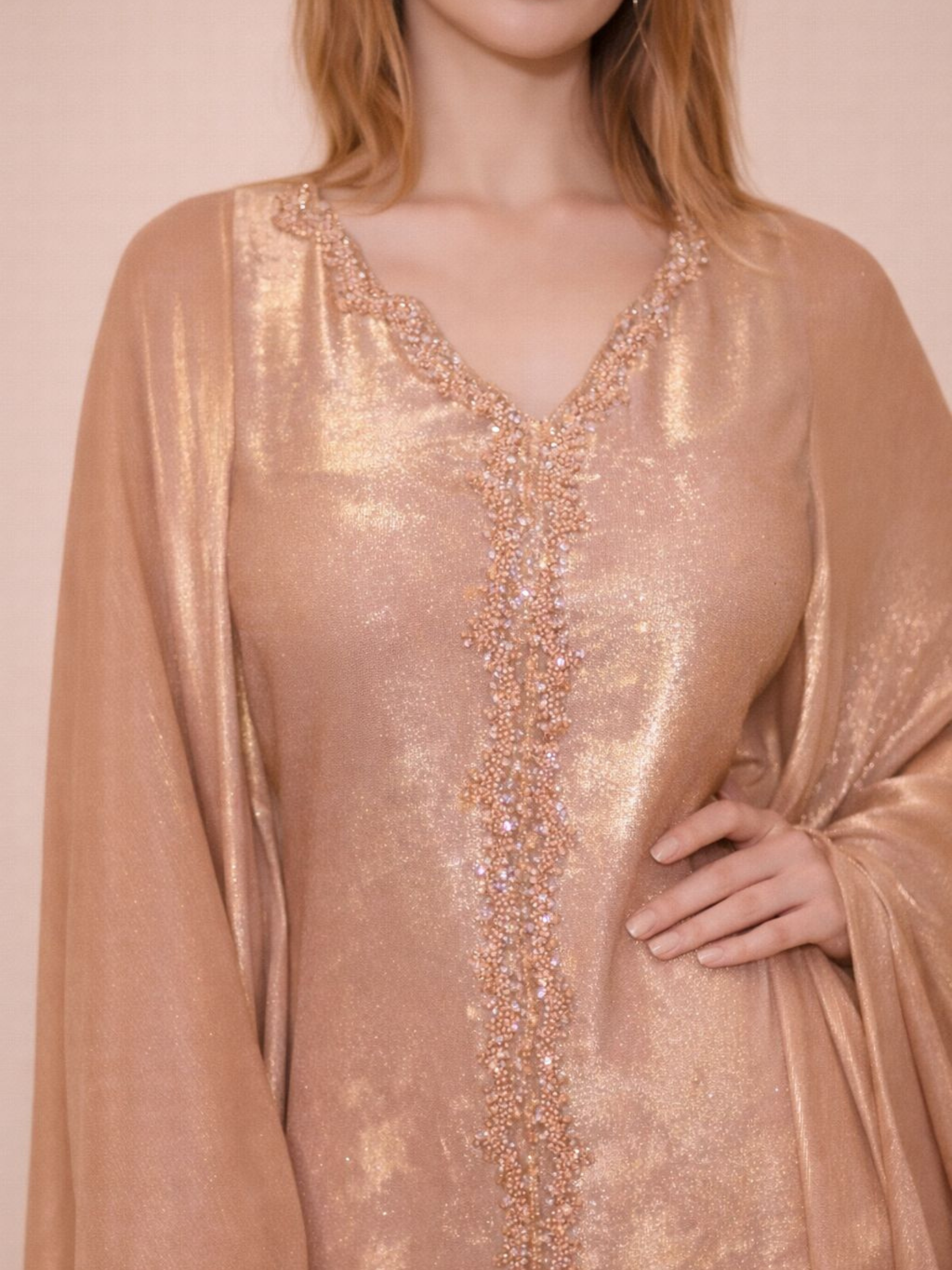 SHAMSA ROSE GOLD KAFTAN