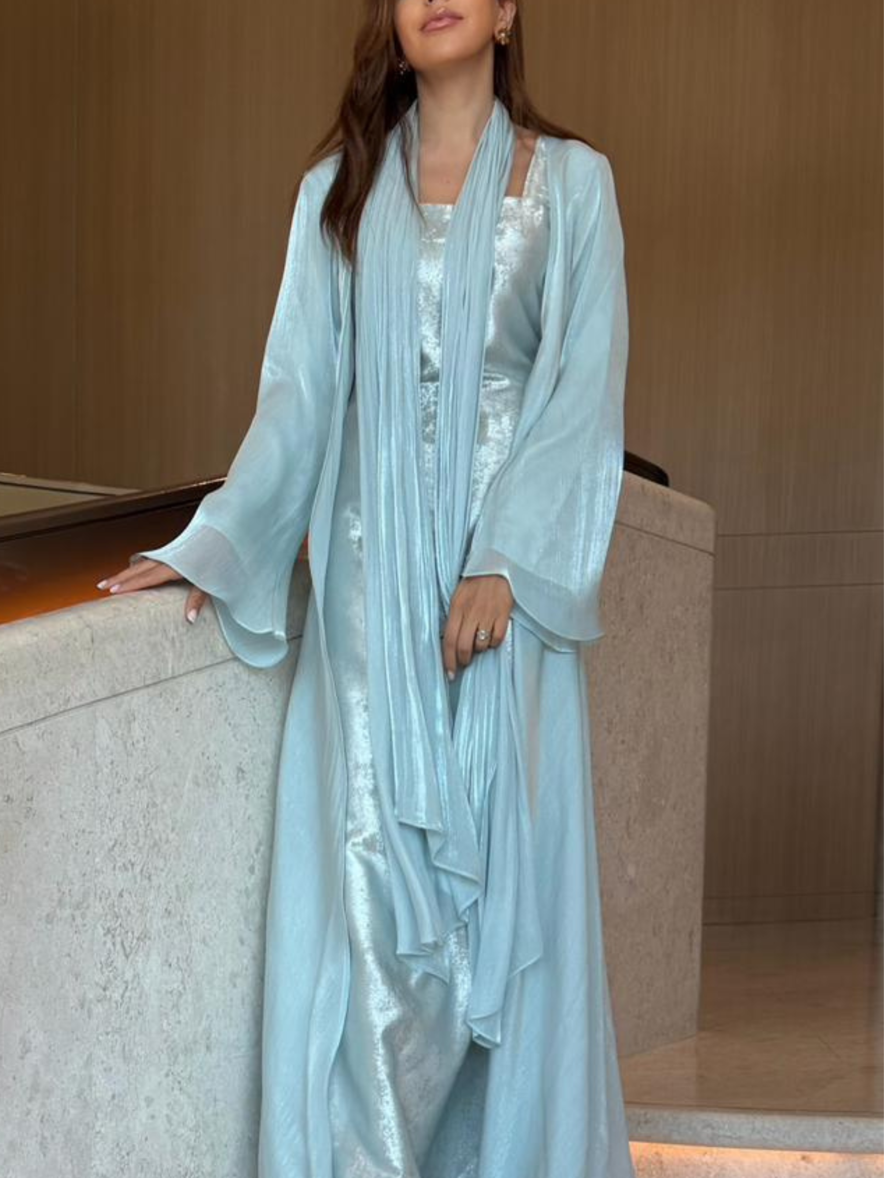 GIGI POWDER BLUE ABAYA