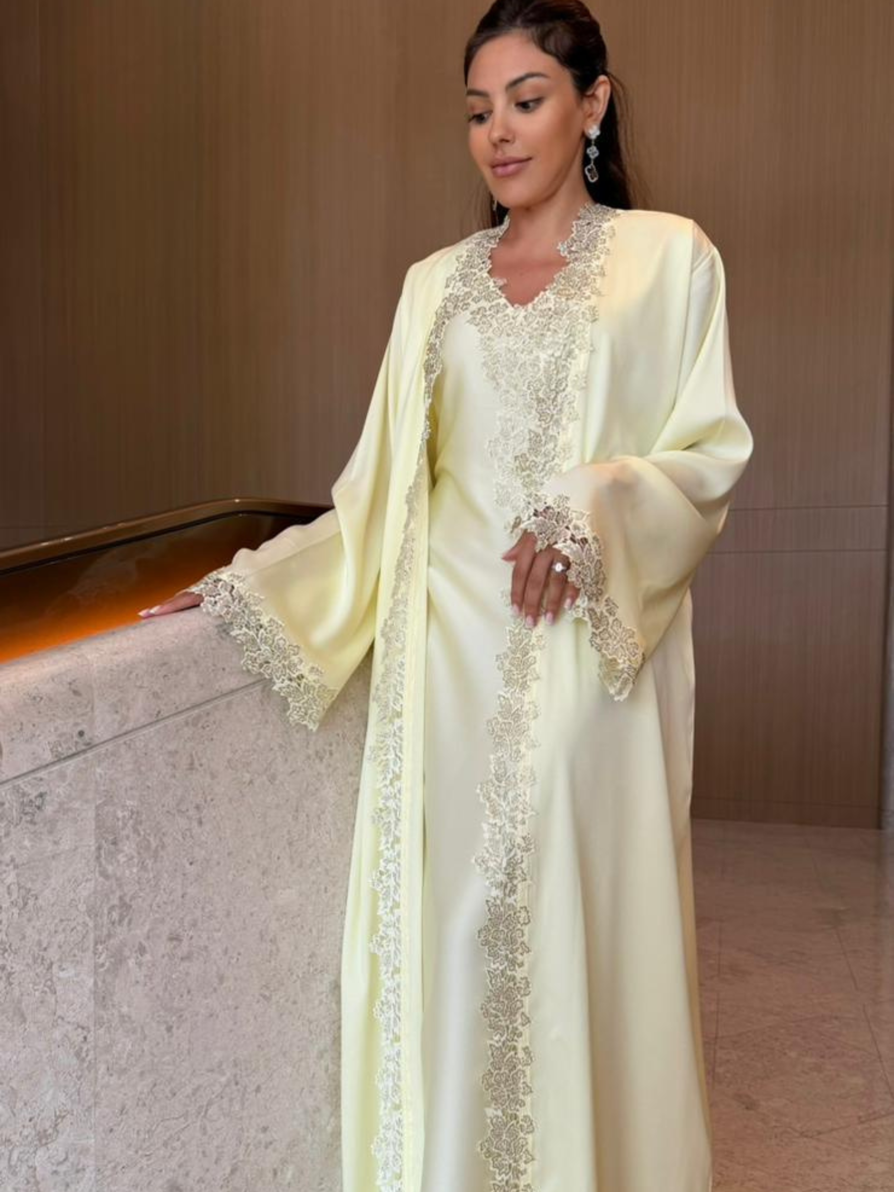HAJAR BUTTER YELLOW ABAYA