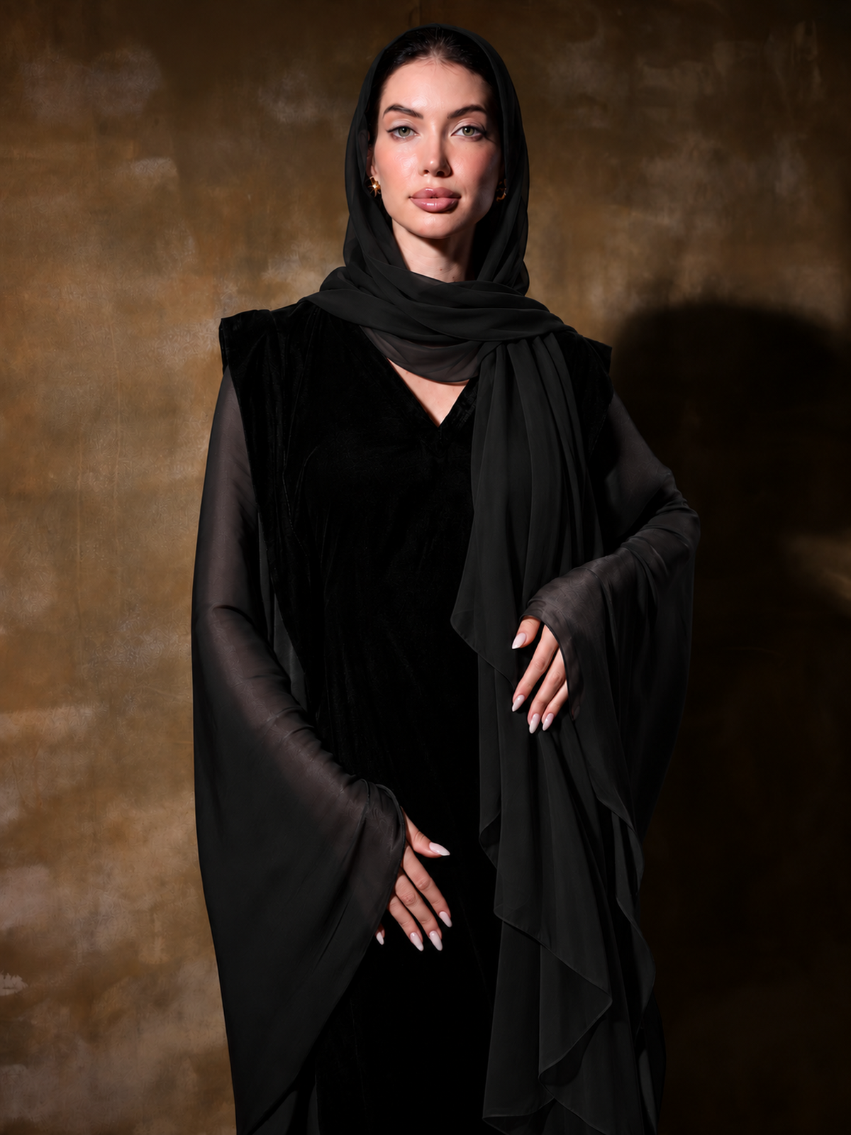 SHAWL CHIFFON BLACK