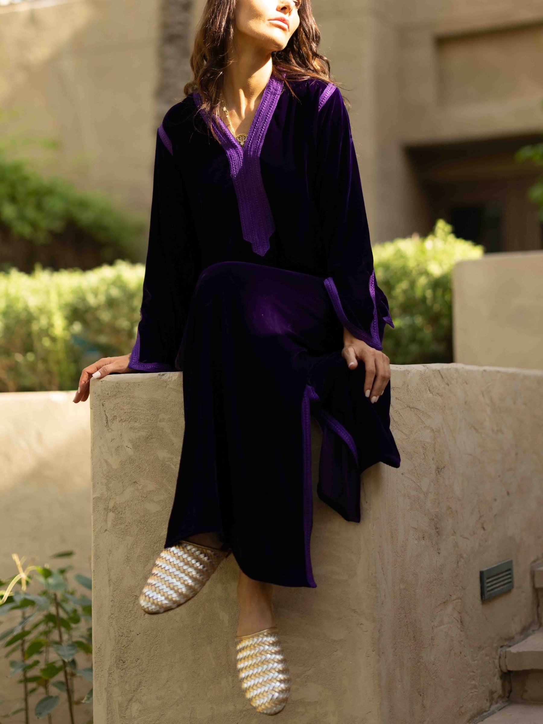 SANAA VELVET PURPLE KAFTAN
