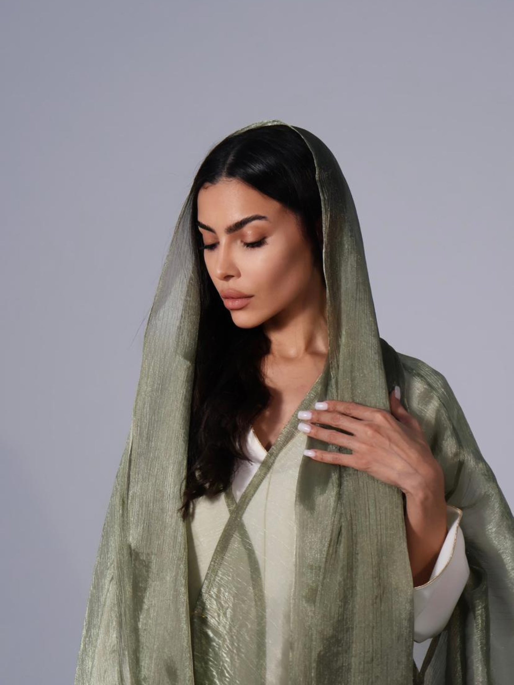SHAWL ORGANZA OLIVE
