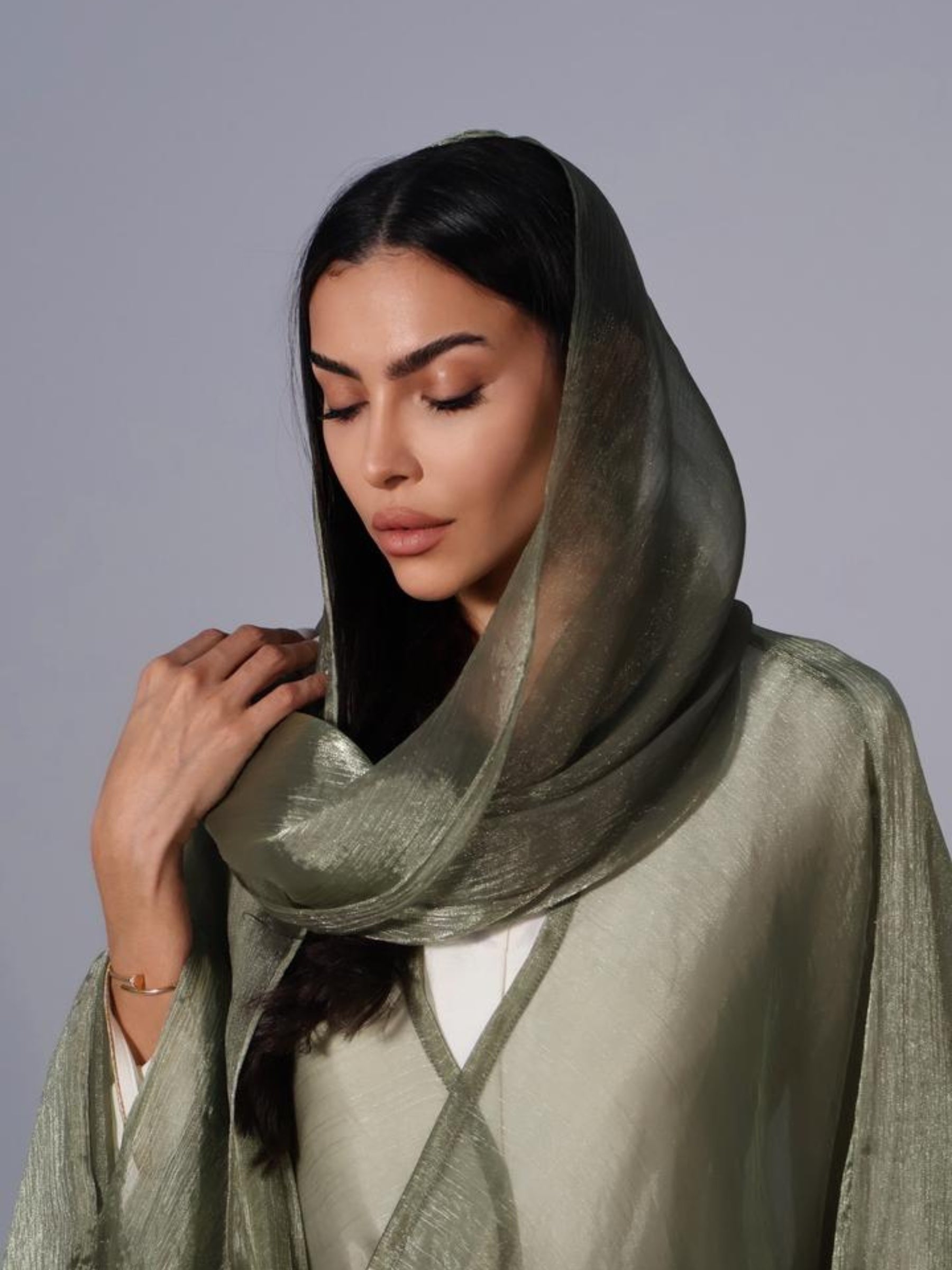SHAWL ORGANZA OLIVE