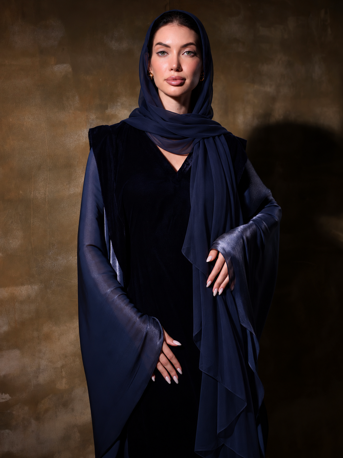 SHAWL CHIFFON BLUE