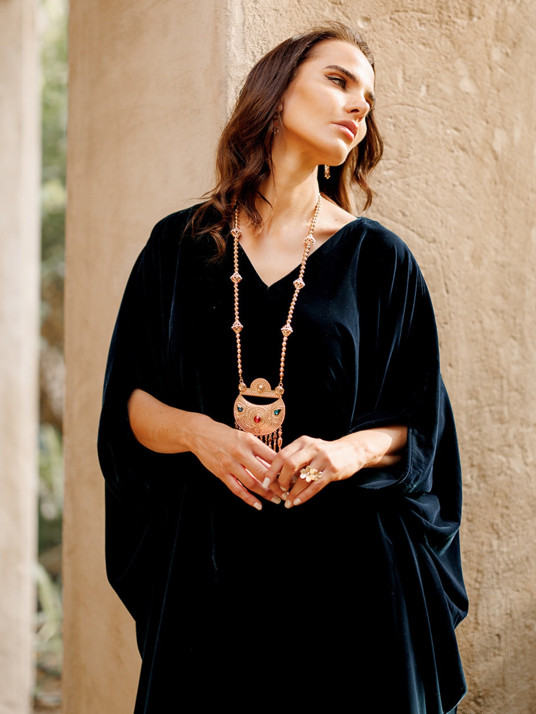 NIHAL VELVET BLACK KAFTAN