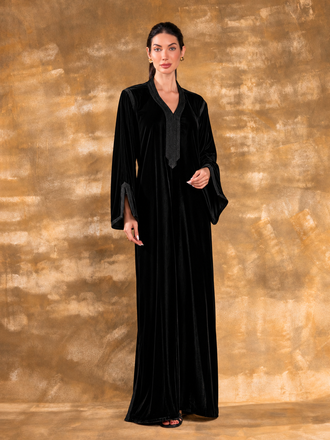 SANAA VELVET BLACK KAFTAN