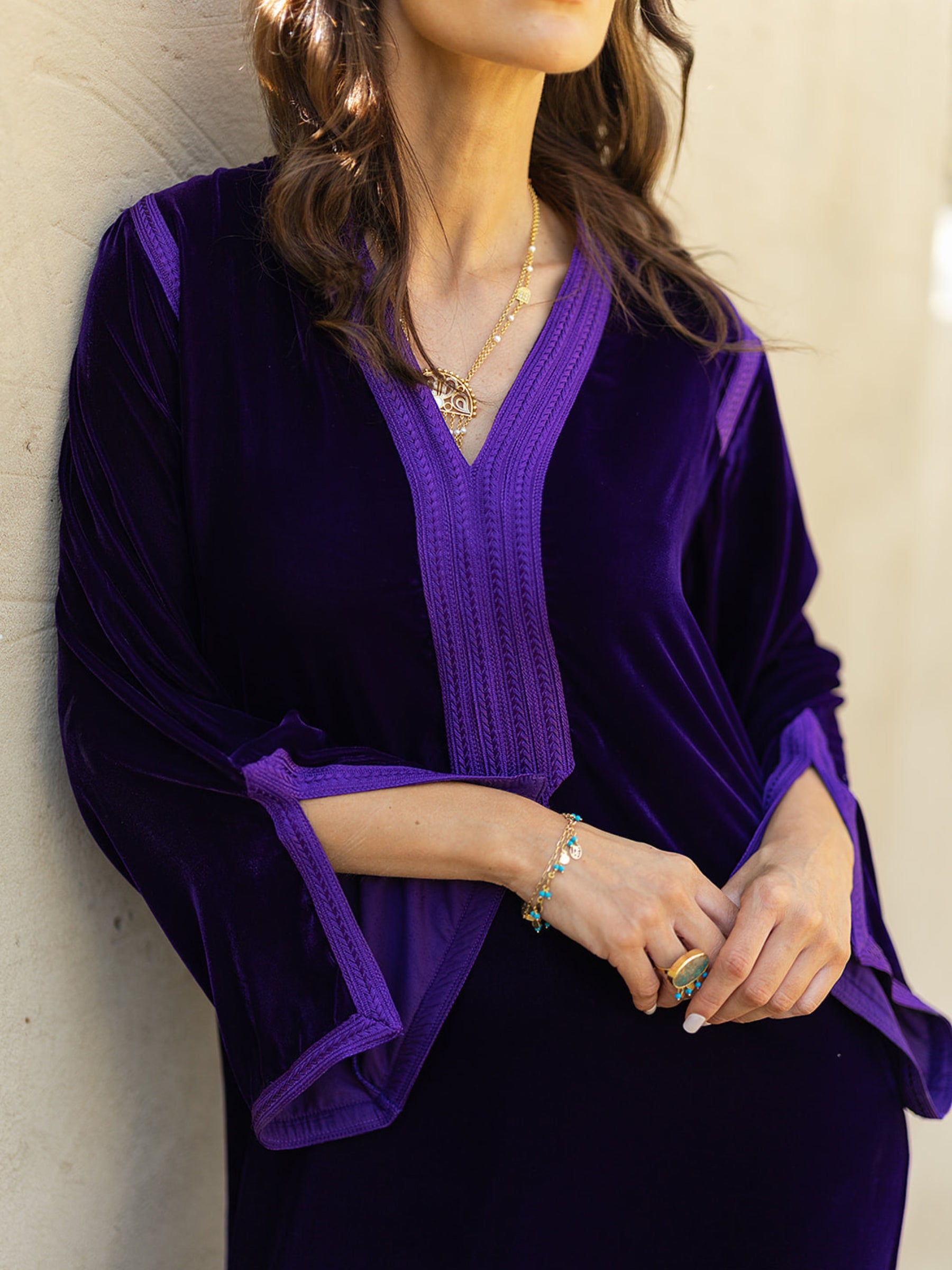 SANAA VELVET PURPLE KAFTAN