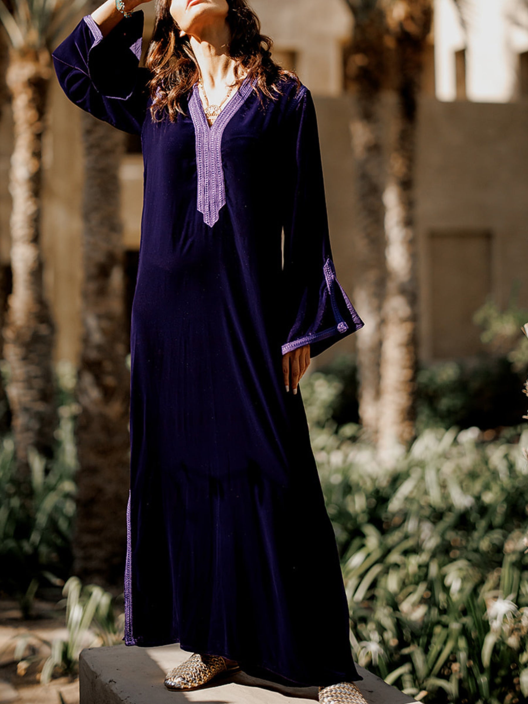 SANAA VELVET PURPLE KAFTAN