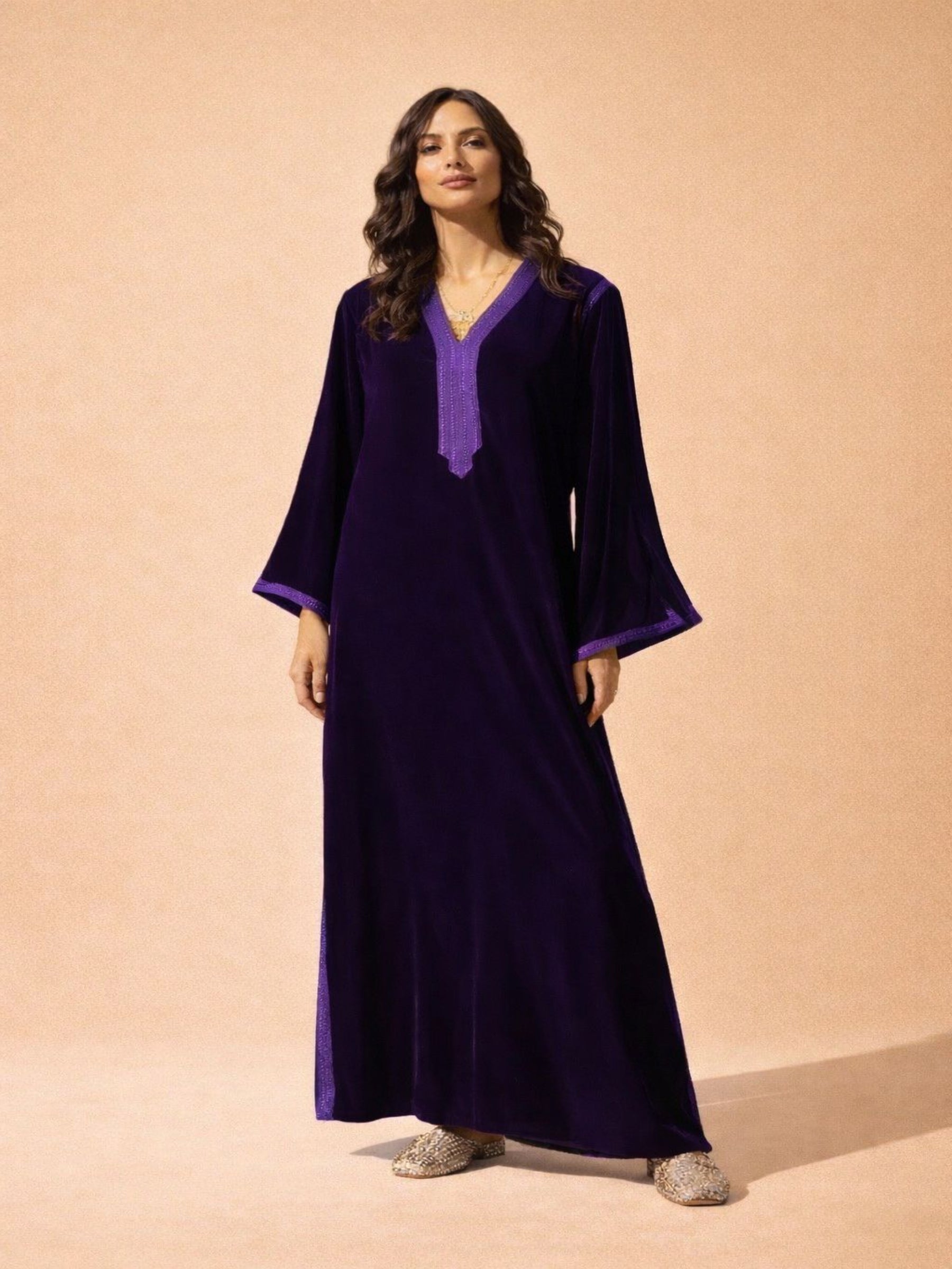 SANAA VELVET PURPLE KAFTAN