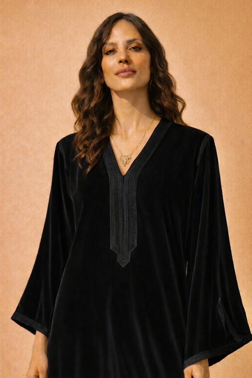 SANAA VELVET BLACK KAFTAN