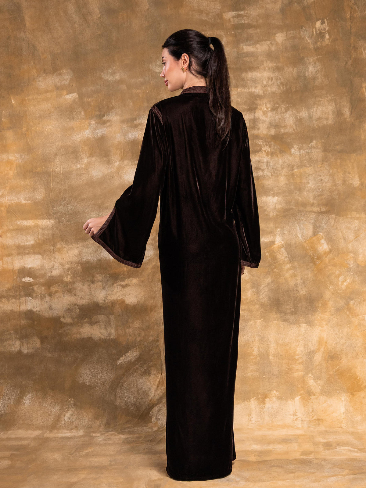 SANAA VELVET RICH BROWN KAFTAN
