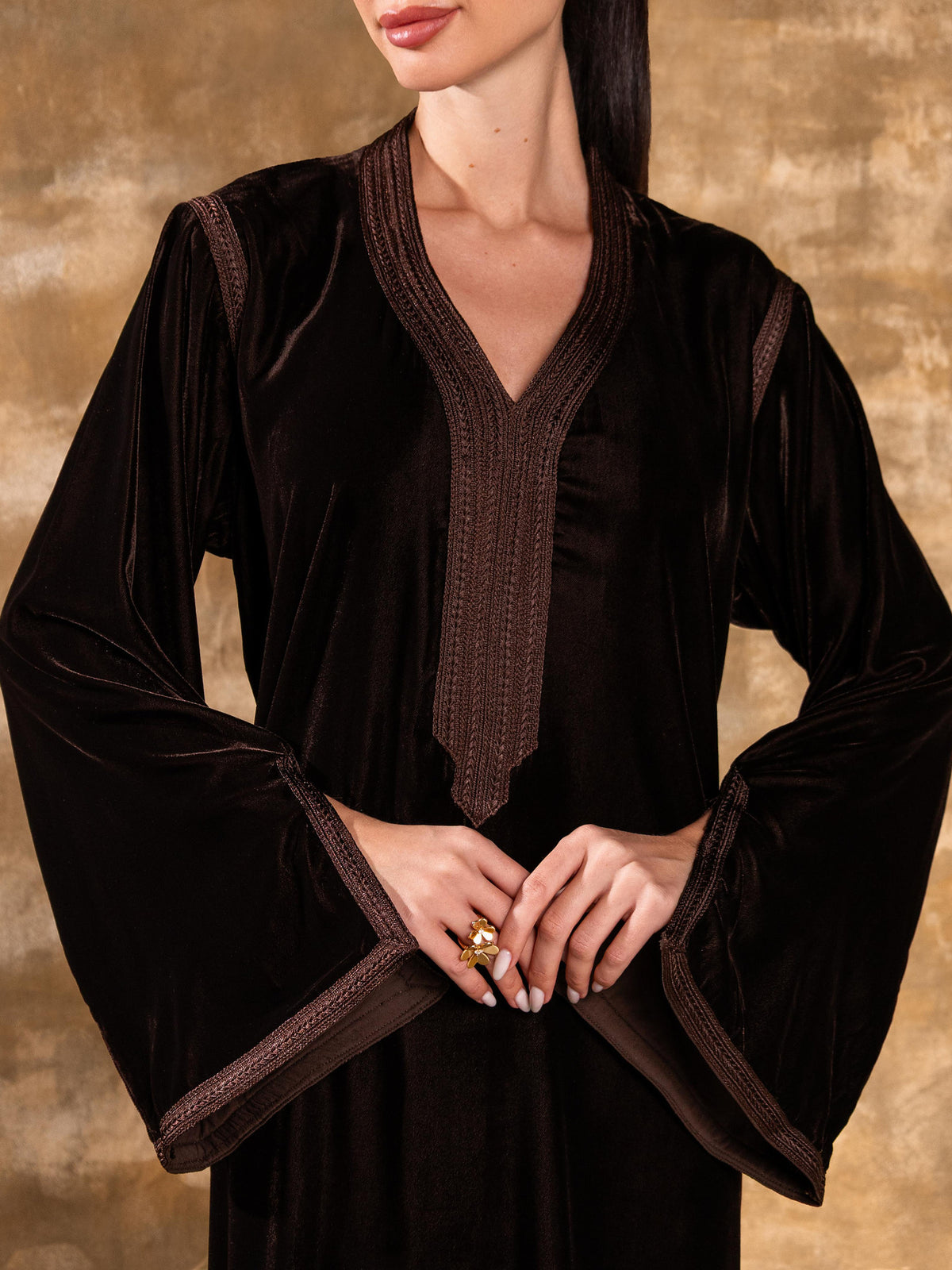 SANAA VELVET RICH BROWN KAFTAN